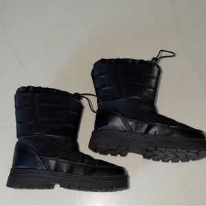 Kids youth boys Black Winter Snow Boots sz 2